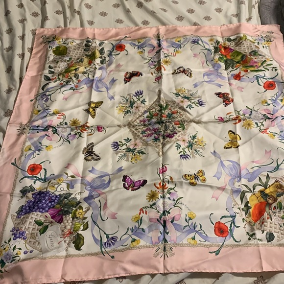 Gucci Floral Silk Scarf - Multicolor - Picture 6 of 11
